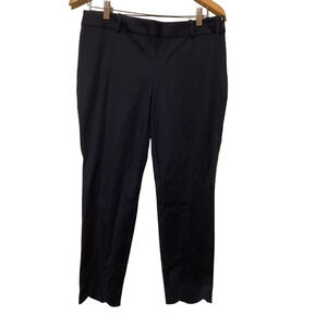 J. By J. Crew Womens Size 10 Cropped Pants Blue Mid Rise Side Zipper Cotton
